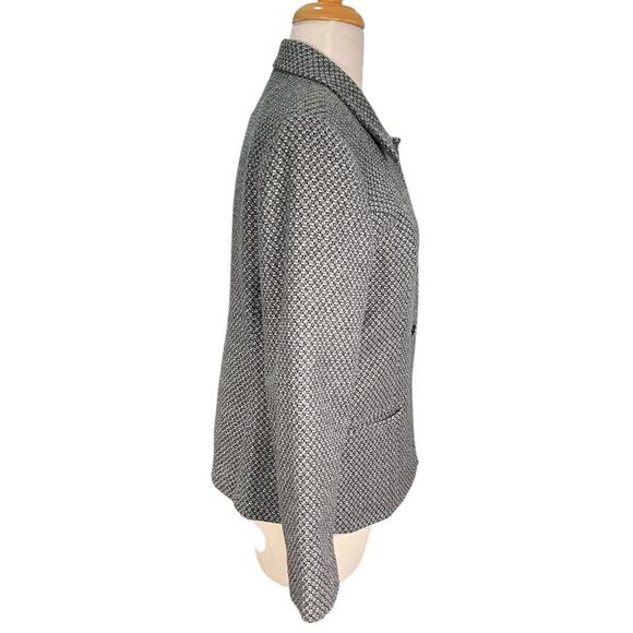 SAG HARBOR Wool Blend Blazer Hounds Tooth Grey Black Size 10P Button Up Vintage - Picture 3 of 12